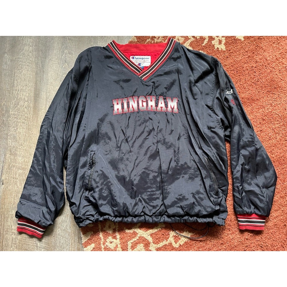 Vintage Champion Hingham Coach V Neck Varsity‎ Windbreaker Pullover XXL